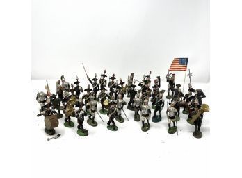 Large Collection Of Vintage Brivette Composition Soldiers