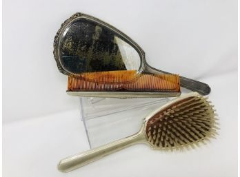 Sterling Dresser Set With Mirror, Brush And Comb