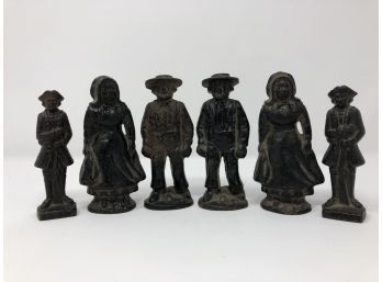 Lot Of Antique Cast Iron Amish Figures