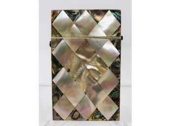 Antique Mother Of Pearl Calling Card Holder