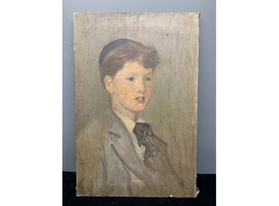 Estate Fresh Oil On Canvas Of A Boy