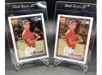 Lot Of (2) 1991 Topps Chipper Jones Rookie Cards