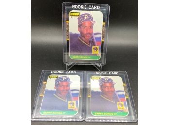 Lot Of (3) 1987 Leaf Barry Bonds Rookie Cards