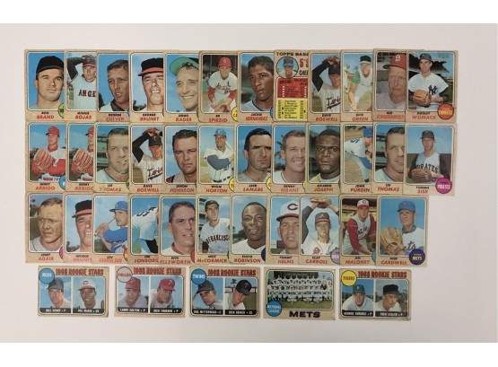 1968 Topps Baseball 40 Card Lot With Stars