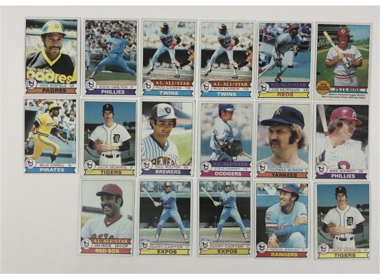 1979 Topps Baseball 17 Card Star Lot With Thurman Munson & Pete Rose