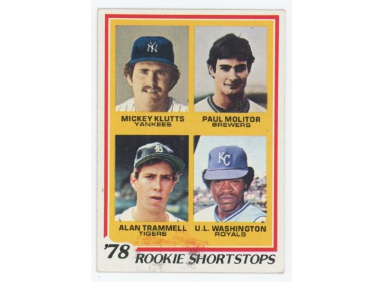 1978 Topps Baseball #707 Paul Molitor & Alan Trammell Rookie