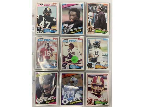 1980, 1982, 1984 Football 113 Card Lot With Lawrence Taylor Rookie, Joe Montana Second Year