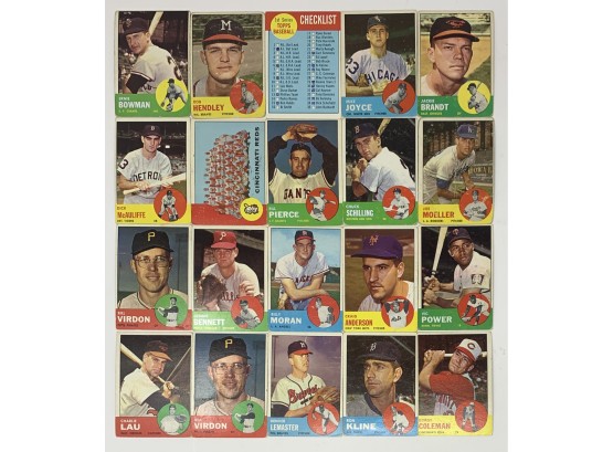 1963 Topps Baseball 20 Card Lot With Stars