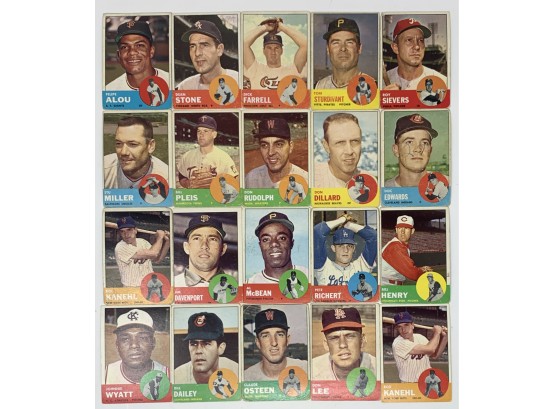 1963 Topps Baseball 20 Card Lot With Stars