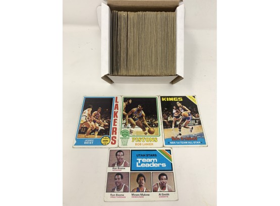 Vintage Topps Basketball Rookie 130 Plus Card Lot With 1970-75 Jerry West, Wilt Chamberlain & Loaded With HOF