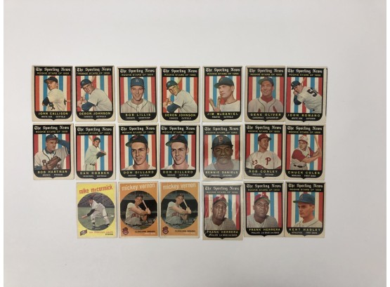 1959 Topps Baseball 20 Card Lot With Stars