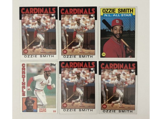 6 Card Ozzie Smith Lot