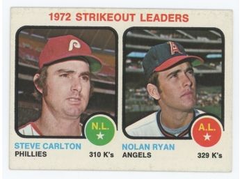 1973 Topps Strikeout Leaders With Nolan Ryan & Steve Carlton