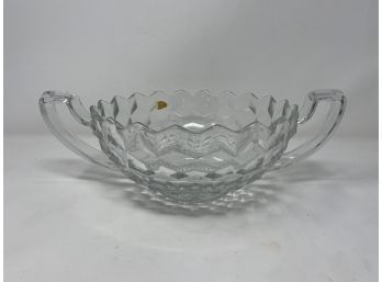 Large Fostoria Handled Glass Bowl
