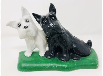 Cast Iron Doorstop With Dogs