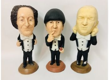 1980 Norman Mauer Esco 3 Three Stooges Statue Set Larry Moe Curley Chalkware