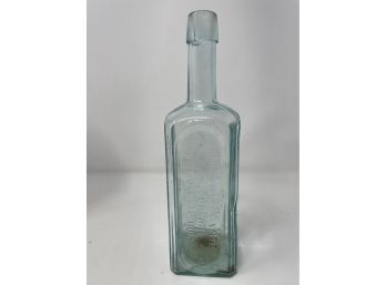 Antique Applied Lip Advertising Bottle 'The Cuticura System Of Curing Constitutional Humors'