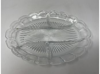 Vintage Divided Glass Tray