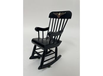 Miniature Made In USA Folk Art Rocking Chair (w/ Eagle Motif)