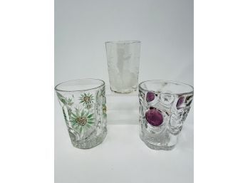 Collection Of Vintage Glassware - Including A Mary Gregory Glass - It Is Not Chipped