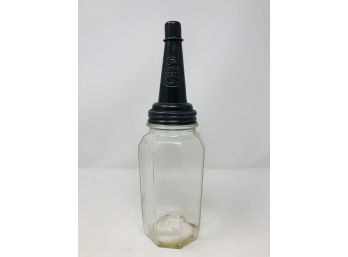 Antique Oil Bottle With Octagonal Form