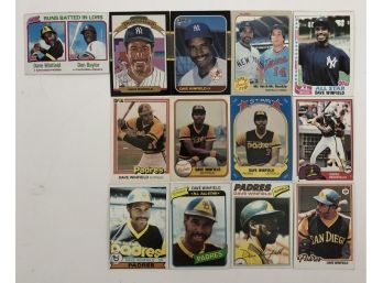 Lot Of 13 Assorted Dave Winfield Baseball Cards - 1977-87