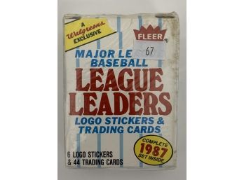 Factory Sealed 1987 Fleer MLB League Leaders Complete Set