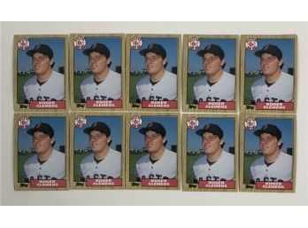 Lot Of 10 1987 Topps Baseball #340 Roger Clemens Cards