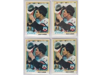 Lot Of 4 1978 Topps Baseball #580 Rod Carew Cards