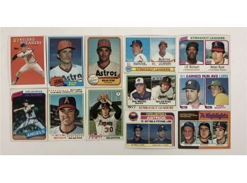 Lot Of 12 Assorted Nolan Ryan Baseball Cards - 1975-87