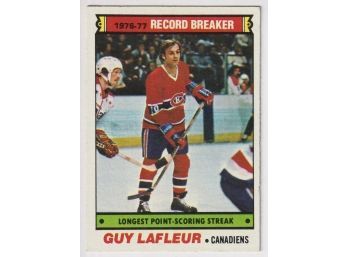 1977-78 Topps Hockey #216 Guy LaFleur Record Breaker