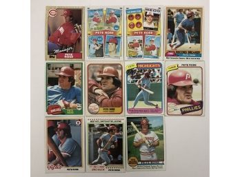 Lot Of 11 Assorted Pete Rose Baseball Cards - 1978-87