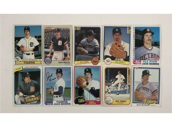 Lot Of 10 Assorted Jack Morris Baseball Cards - 1979-83