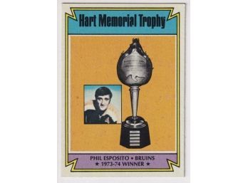 1974-75 Topps Hockey #244 Phil Esposito Hart Memorial Trophy