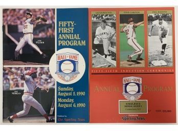 Lot Of 2 Baseball Hall Of Frame Induction Programs - 1990 & 1994