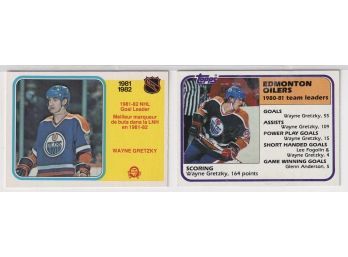1981-82 Topps #52 Oilers Team Leaders & 1982-83 #235 O-Pee-Chee Goal Leader Wayne Gretzky
