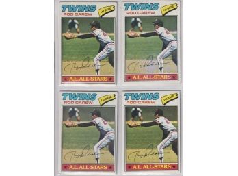 Lot Of 4 1977 Topps Baseball #120 Rod Carew Cards