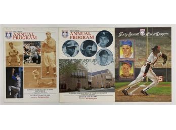 Lot Of 3 Baseball Hall Of Fame Induction Programs - 1984-86