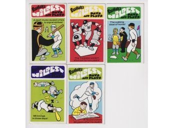 Lot Of 5 1973 Fleer Baseball's Wildest Days And Plays Cards