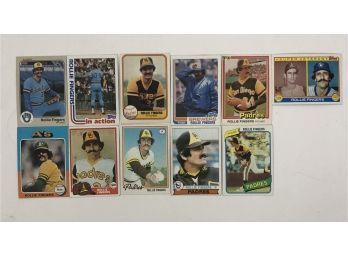 Lot Of 11 Assorted Rollie Fingers Baseball Cards - 1975-83
