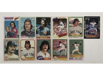 Lot Of 11 Assorted Dennis Eckersley Baseball Cards - 1977-87