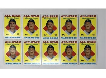 Lot Of 10 1988 Topps Baseball #388 Wade Boggs Cards