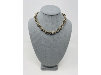 Sterling Silver Decorative Link Necklace