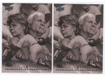 Lot Of 2 2008 Upper Deck #PP-13A Presidential Predictors Hillary Clinton Vs. John McCain