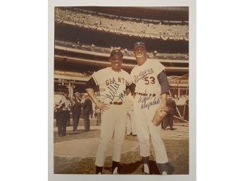 Signed Photograph Of Willie Mays & Don Drysdale