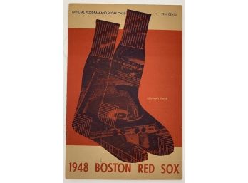1948 Red Sox Vs. Indians Program & Score Card - June 17, 1948 - Unscored