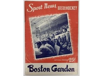 1959 Bruins Hockey Program