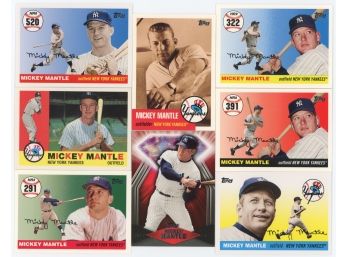 Lot Of 8 Assorted Mickey Mantle Reprint/Retro Cards
