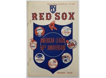 1951 Red Sox Vs. Senators Program & Score Card - August 10, 1951 - Scored
