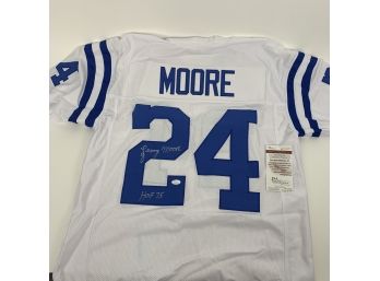 Lenny Moore Jersey Autographed 'Lenny Moore HOF 75' JSA Authenticated